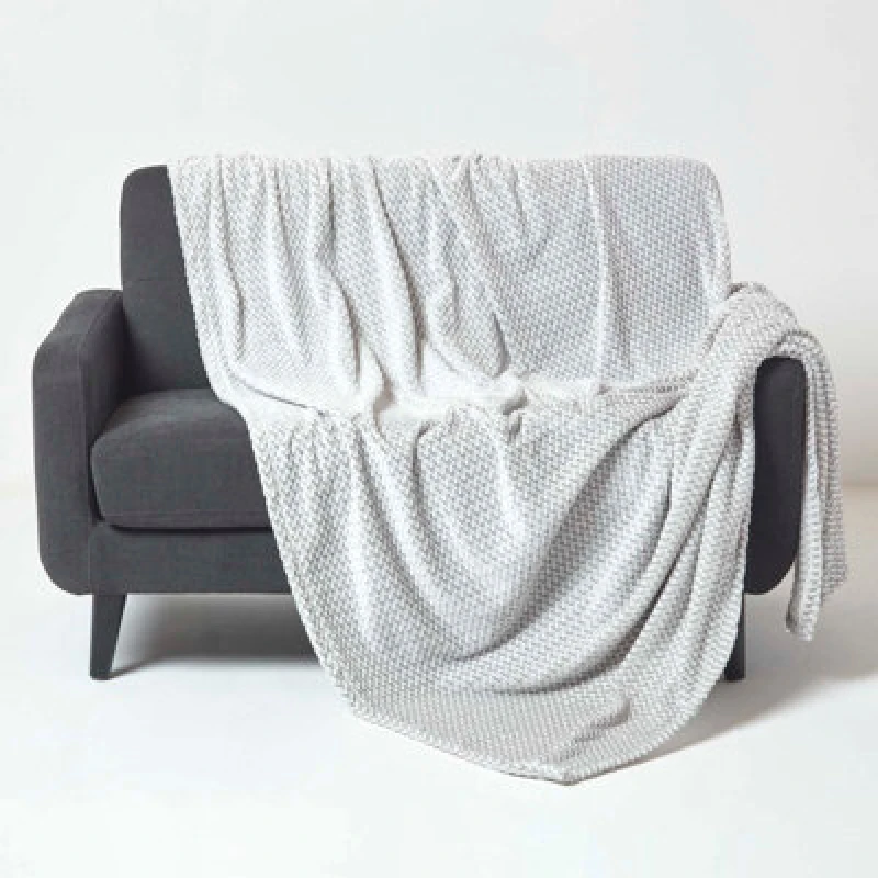 Image of Homescapes Mora Faux Fur Velvet Throw Grey