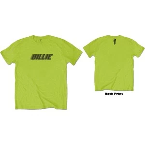 image of Billie Eilish - Racer Logo & Blohsh Unisex Large T-Shirt - Green