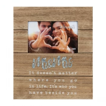 Image of 6" x 4" - Mr & Mrs Natural Wood Finish Frame