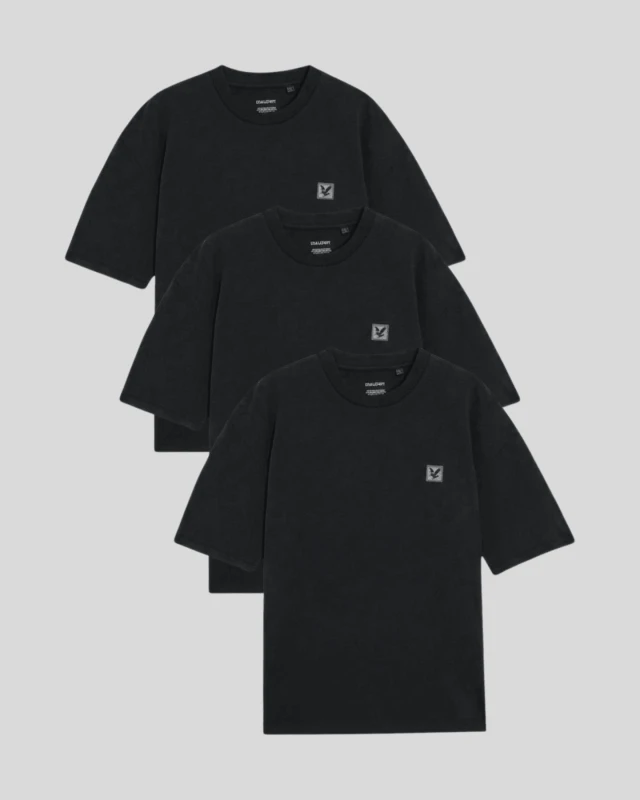 Image of Lyle & Scott Mens 3 Pack Relaxed T-Shirts in Blue
