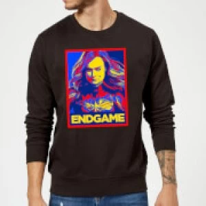 Image of Avengers Endgame Captain Marvel Poster Sweatshirt - Black