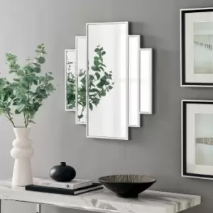 Deco Small 1920s Inspired Silver Framed Wall Mirror