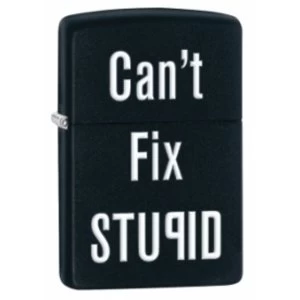 image of Zippo Cant Fix Stupid Black Matte Windproof Lighter