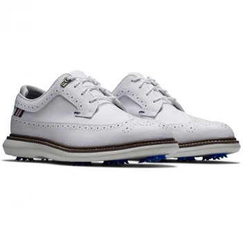 Image of Footjoy 2022 MN FJ TRADITIONS WING TIP WHT Golf Shoes - 080M