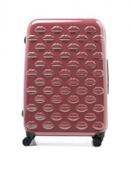 image of Lulu Guinness Antique Rose Large Lips Hardsided Spinner Case