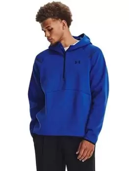 Image of Under Armour Mens Training Unstoppable Fleece Hoodie, Blue, Size L, Men