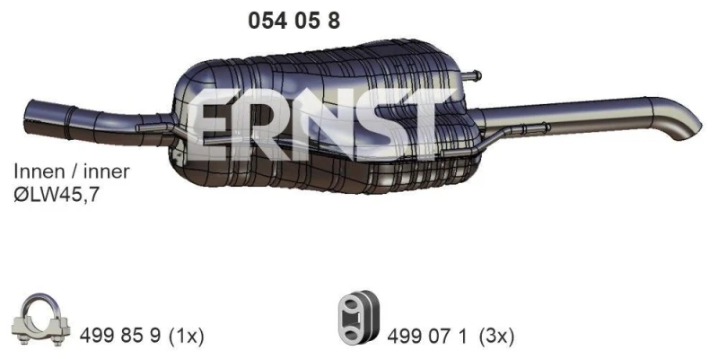 Image of Rear silencer ERNST 054058