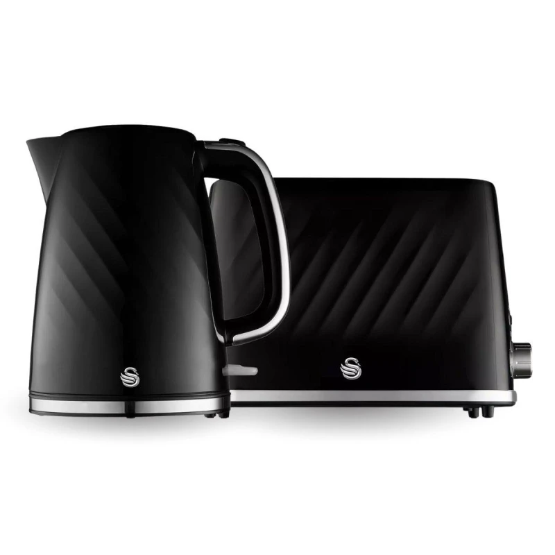 Image of Swan Windsor 1.7L Kettle + 2 Slice Toaster Black Kettles Medium Black 42628790390