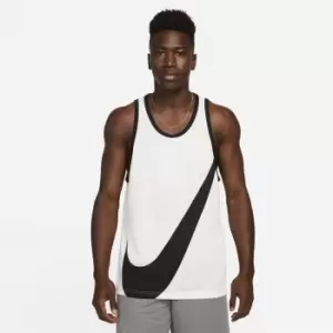 image of Nike Dri-Fit Crossover Jersey, White/Black, Male, Basketball Jerseys, DH7132-100