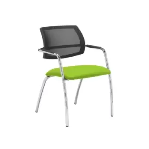 Image of Dams MTO Tuba Chrome 4 Leg Frame Conference Chair with Half Mesh Back - Belize R