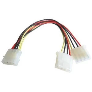 image of 4-Pin Molex (M) to 2 x 4-Pin Molex (F + F) 0.2m OEM Internal Splitter Cable