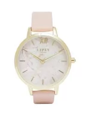 image of Lipsy Nude Strap Watch with Pink Floral Dial