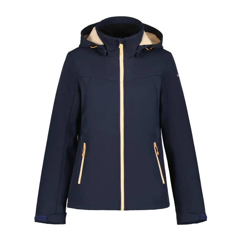 Image of Womens fleece softshell hiking jacket Icepeak Brenham Bleu Female 40