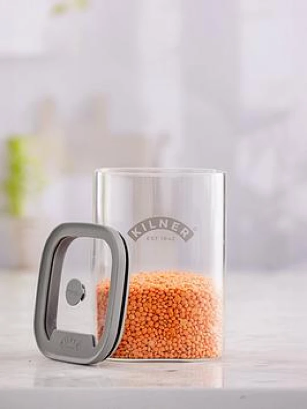 Image of Kilner Set of 2 Fresh Storage 1L Square Jars Transparent ONE SIZE