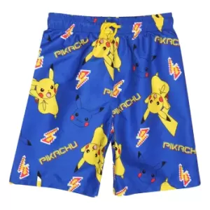Image of Pokemon Boys Pikachu AOP Swim Shorts (11-12 Years) (Blue/Yellow)