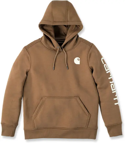 Image of Carhartt Clarksburg Logo Ladies Hoodie, brown, Size XS for Women
