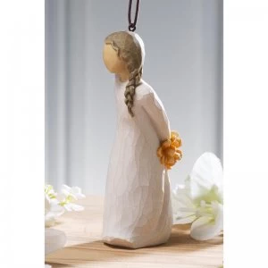 image of Hanging Willow Tree Forget-Me-Not Ornament