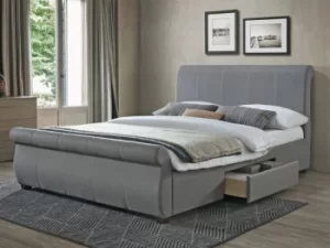 Image of Birlea Lancaster 5ft King Size Grey Upholstered Fabric 2 Drawer Bed Frame