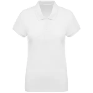 image of Kariban Womens/Ladies Organic Pique Polo Shirt (XS) (White)