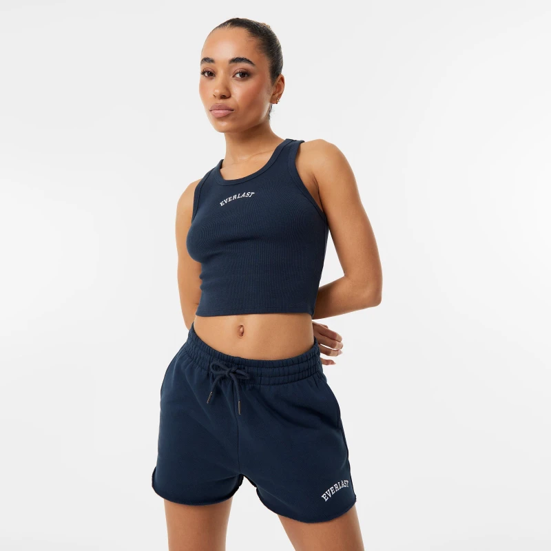 Image of Everlast Raw Hem Shorts Womens - Blue Blue 8