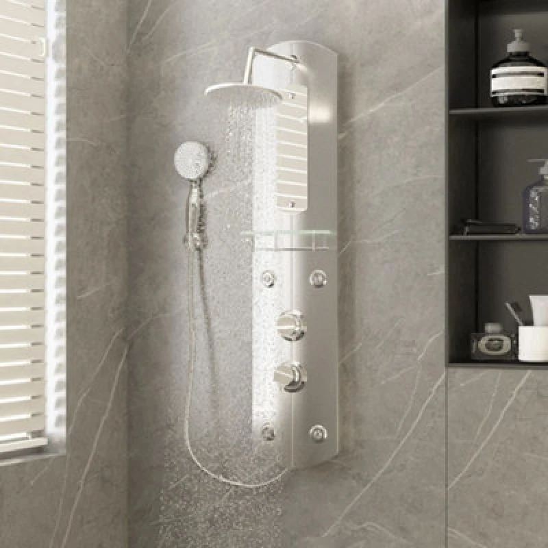 Image of VIDAXL Shower Panel Unit 25x43x110cm Silver Vidaxl 8720286802953