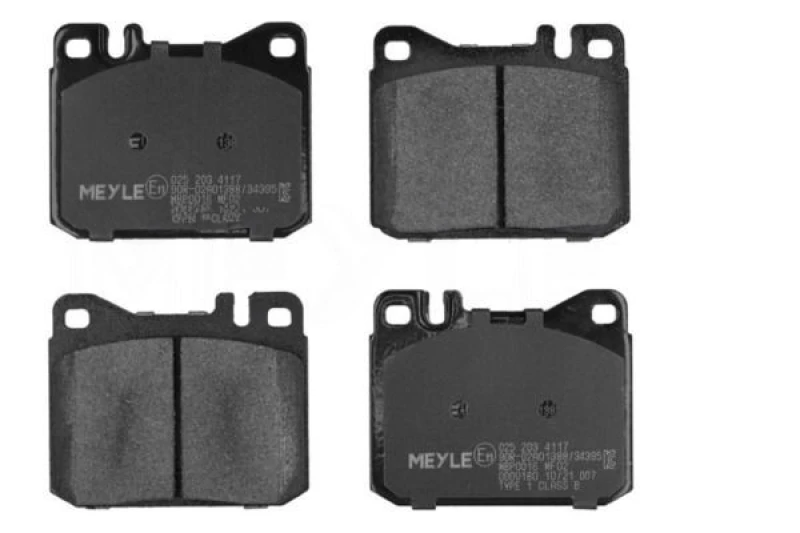 Image of MEYLE 025 203 4117 Brake pad set Front Axle, prepared for wear warning indicator, Original Quality, with anti-squeak plate Brake Pad Set,disc brake (
