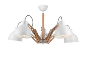 image of Marcello Adjustable Multi Arm Pendant Ceiling Light White, 5x E27