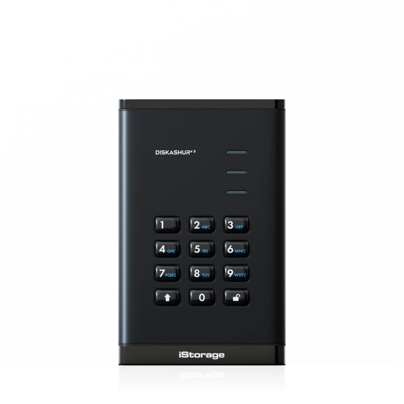 Image of iStorage iStorage diskAshur³ 500GB Black Secure Portable Hard Drive FIPS 140-3 Level 3 Complaint |Common Criteria EAL 5+ PIN protected AES-X