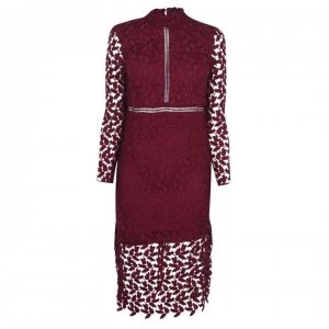 Image of Bardot Alberta Lace Dress - Burgundy