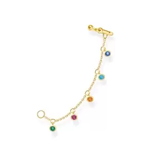 image of THOMAS SABO Gold Plated Colourful Stones Chain Ear Cuff