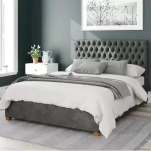 image of Monroe Kimyo Linen Ottoman Bed Frame Dark Grey