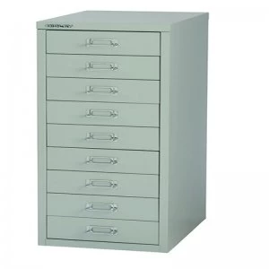 Image of Bisley Non-Locking Multi-Drawer Cabinet Grey 9 Drawer