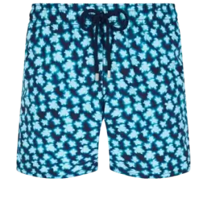 image of Men Swim Shorts Blurred Turtles - Moorea - Blue - Size M - Vilebrequin