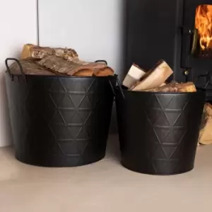Image of Yew Pair of Fireside Log Buckets