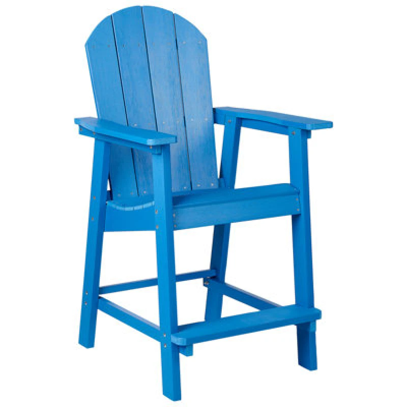 Image of Beliani Garden Bar Chair Adirondack Synthetic Material Blue