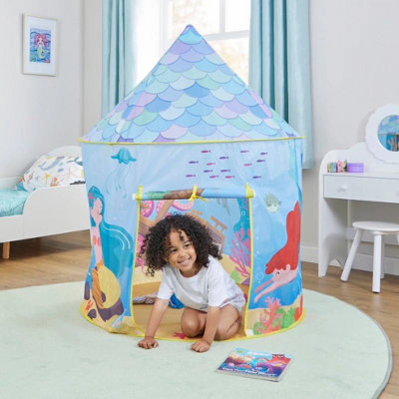 Image of Liberty House Toys Kids Mermaid Play Tent, Blue LHTMERMTENT