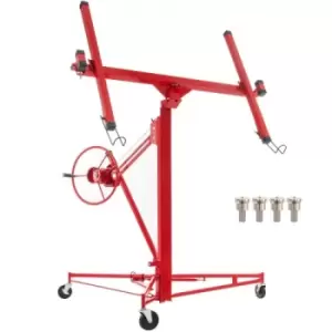Image of VEVOR Drywall Rolling Lifter Panel, 11ft Sheetrock Lift Drywall Lift, 150lb Weight Capacity Panel Hoist Jack Tool, Steel Material w/Telescopic Arm & 3