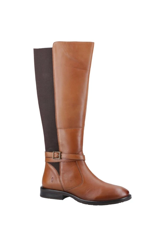 Image of Hush Puppies Womens Victoria Leather Knee Long Boots UK Size 3 (EU 36) TAN HUS928-TAN-3