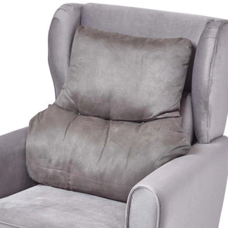 Image of Homescapes Faux Suede Back Support Cushion Grey