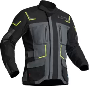 Image of Lindstrands Myrvik Waterproof Motorcycle Textile Jacket, black-grey-yellow, Size 50, black-grey-yellow, Size 50