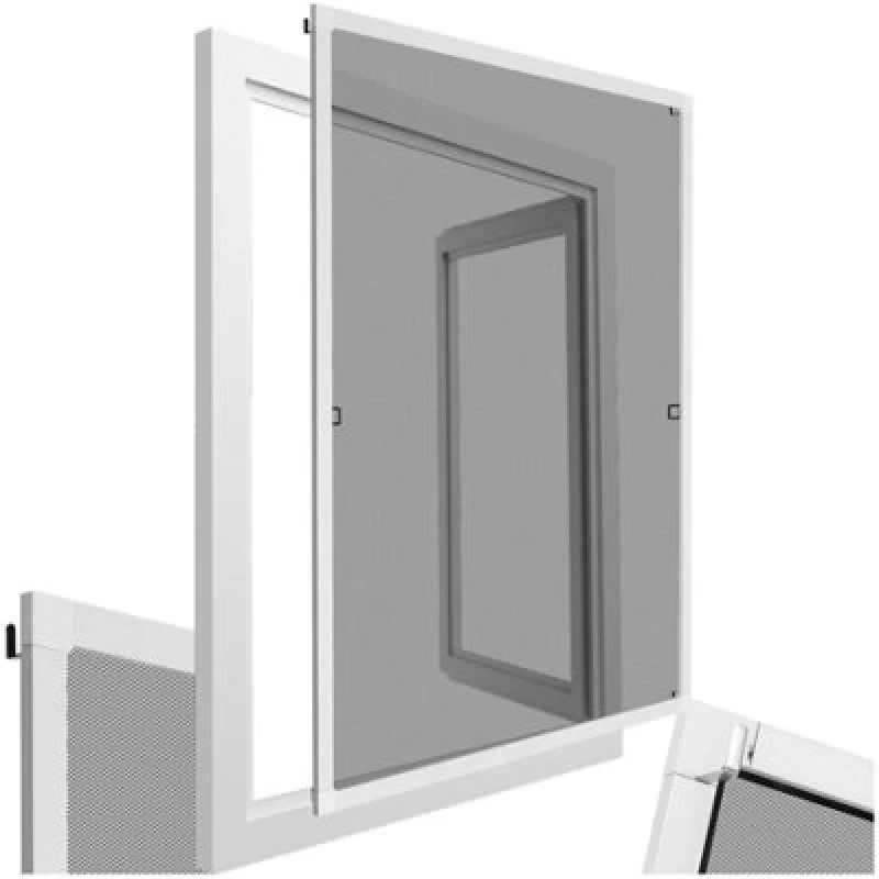 Image of Tectake Fly Screen - For Window Frame, Individually Adjustable 100 X 120 Cm - White