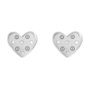 image of Ladies Olivia Burton Sterling Silver Bejewelled Classics Screw Heart Studs