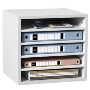 Image of VEVOR Literature Organizers, 5 Compartments Office Mailbox with Adjustable Shelves, Wood Literature Sorter 13.9x12x13 inches for Office, Home, Classro