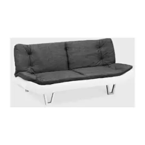 image of Hudson White Leather Base w/ Charcoal Sofa Bed