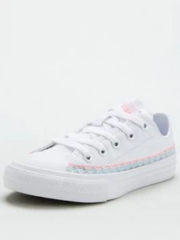 image of Converse Childrens Chuck Taylor All Star Ox Friendship Braclet Trainers - White