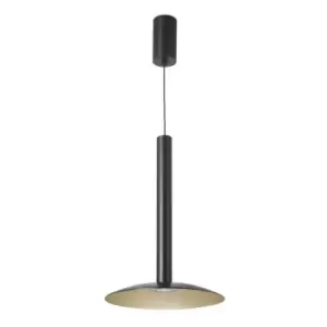 Image of Dome Ceiling Pendant Light Black, Gold with Shade Black, Painted
