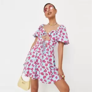 Missguided Cut Out Milkmaid Dress - Multi