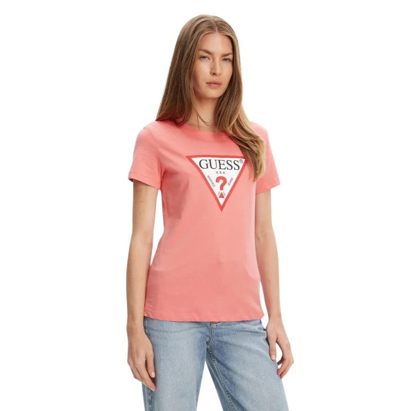 Image of Guess Womens T-Shirt Guess Original Rose Female XS