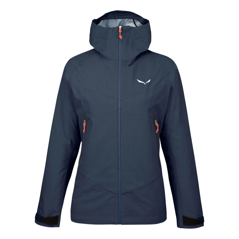 Image of Salewa Womens Engineered Thermal Insulation Weather-Resistant Tailored Fit Insulated Puffer Jacket Navy Mel female 12 (M)