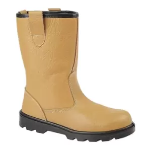 Image of Grafters Mens Leather Safety Rigger Treaded Sole Toe Cap Boots (10 UK) (Tan)